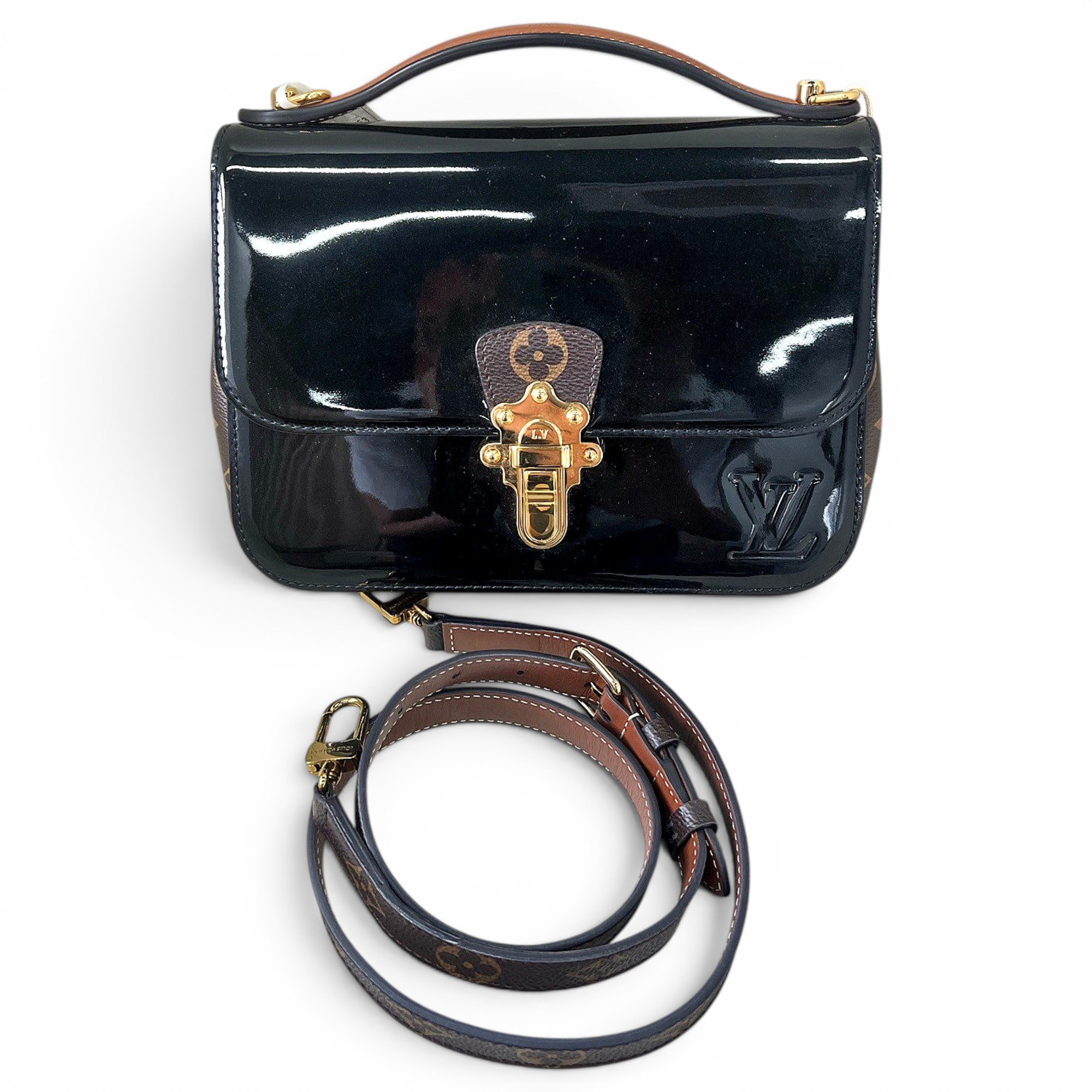 Patent leather handbag