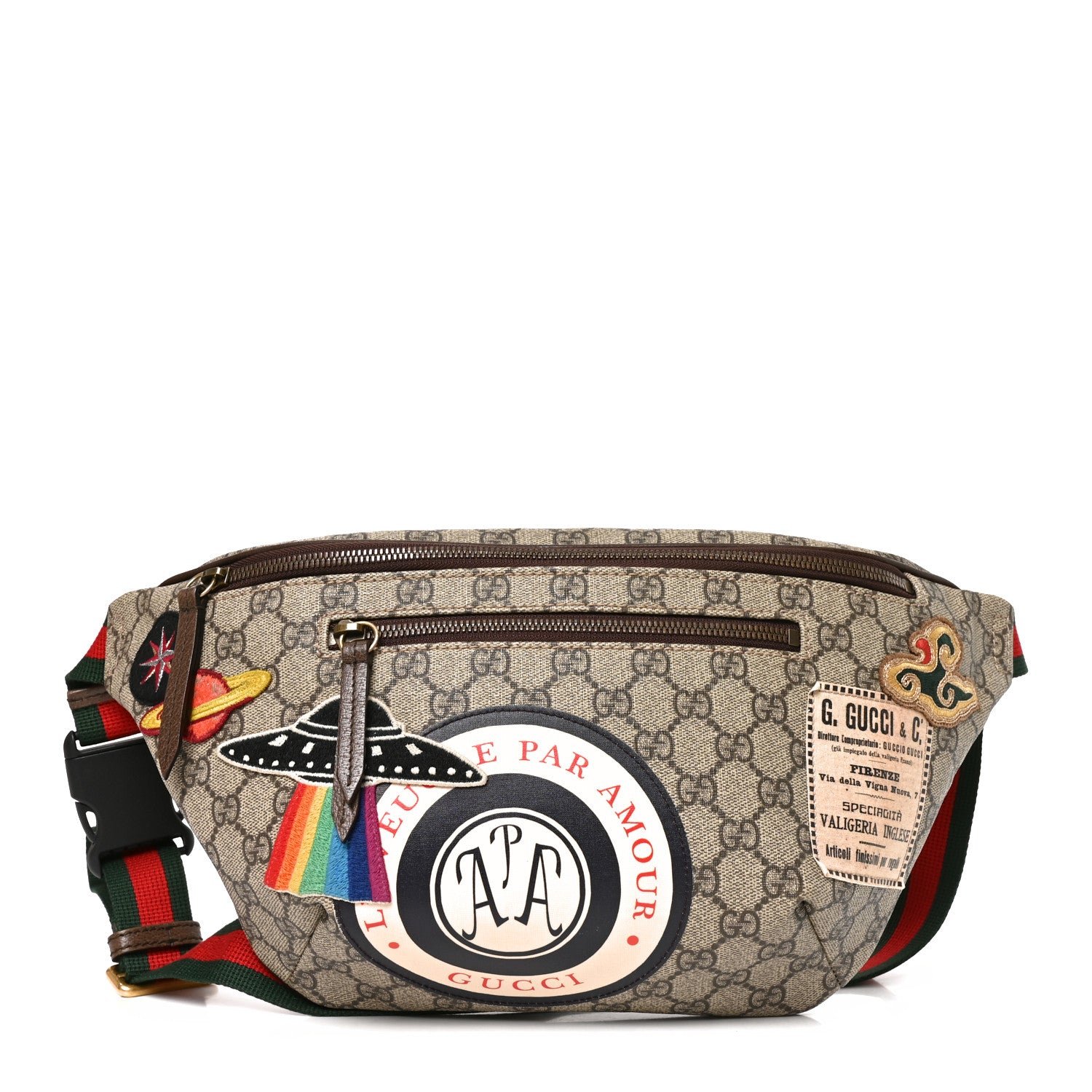 Gucci GG Supreme Monogram Courrier Belt Bag Beige New Acero