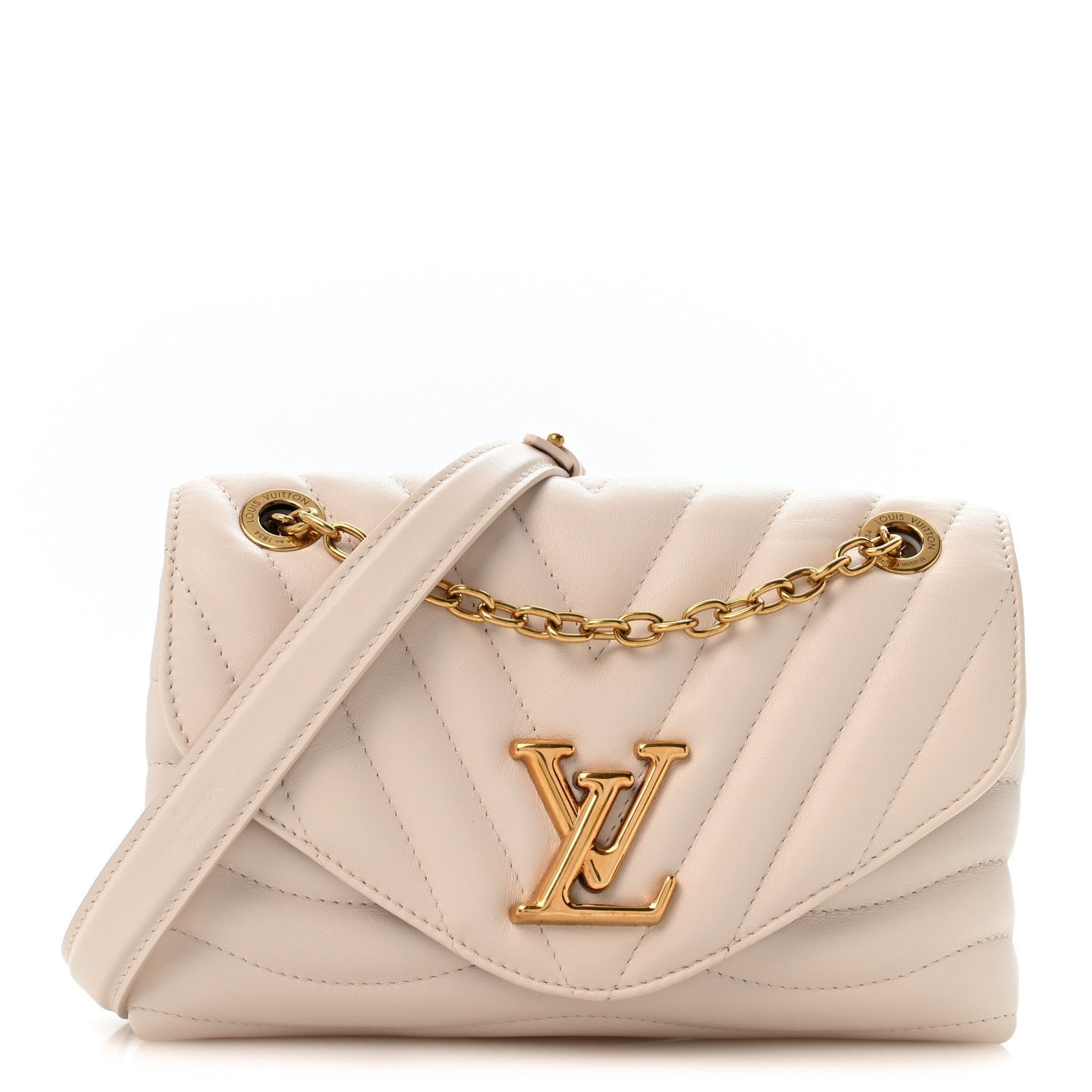 Louis Vuitton Calfskin LV New Wave Chain Bag Ivory