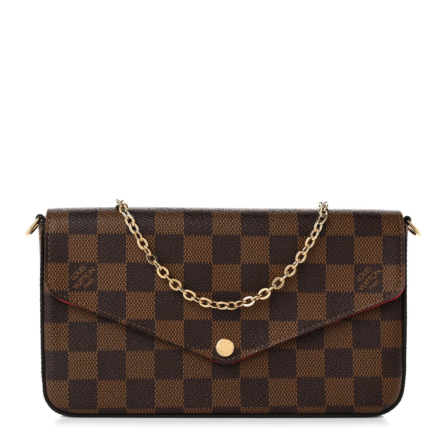 Louis Vuitton Damier Ebene Pochette Felicie Chain Wallet