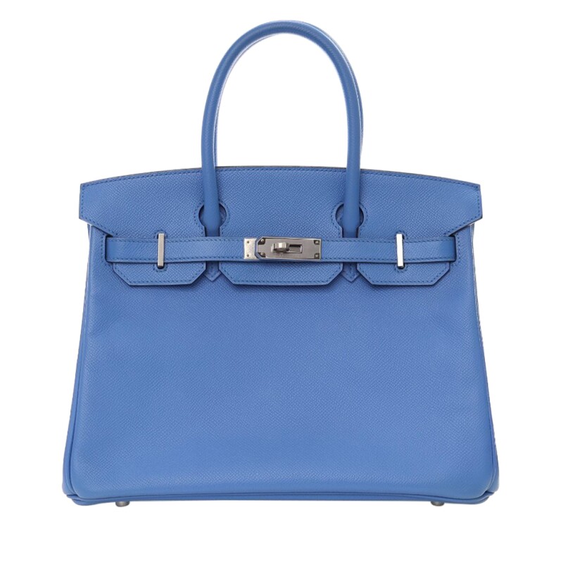Hermes Blue Paradise Epsom Birkin 30 Palladium Hardware, 2014