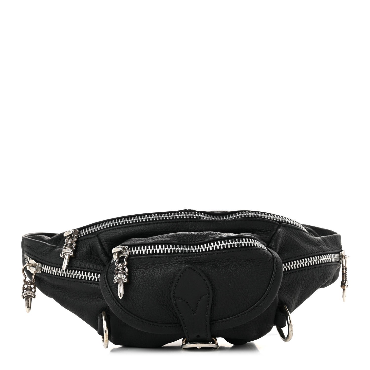 Chrome Hearts Chrome Hearts Grained Calfskin Snat Pack Gunslinger Waist Bag Black