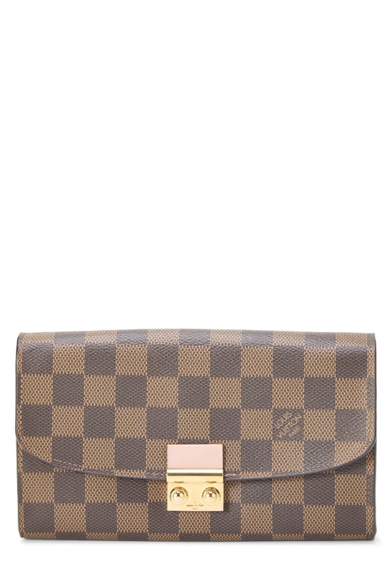Pink Damier Ebene Croisette Wallet on Chain (WOC) PM