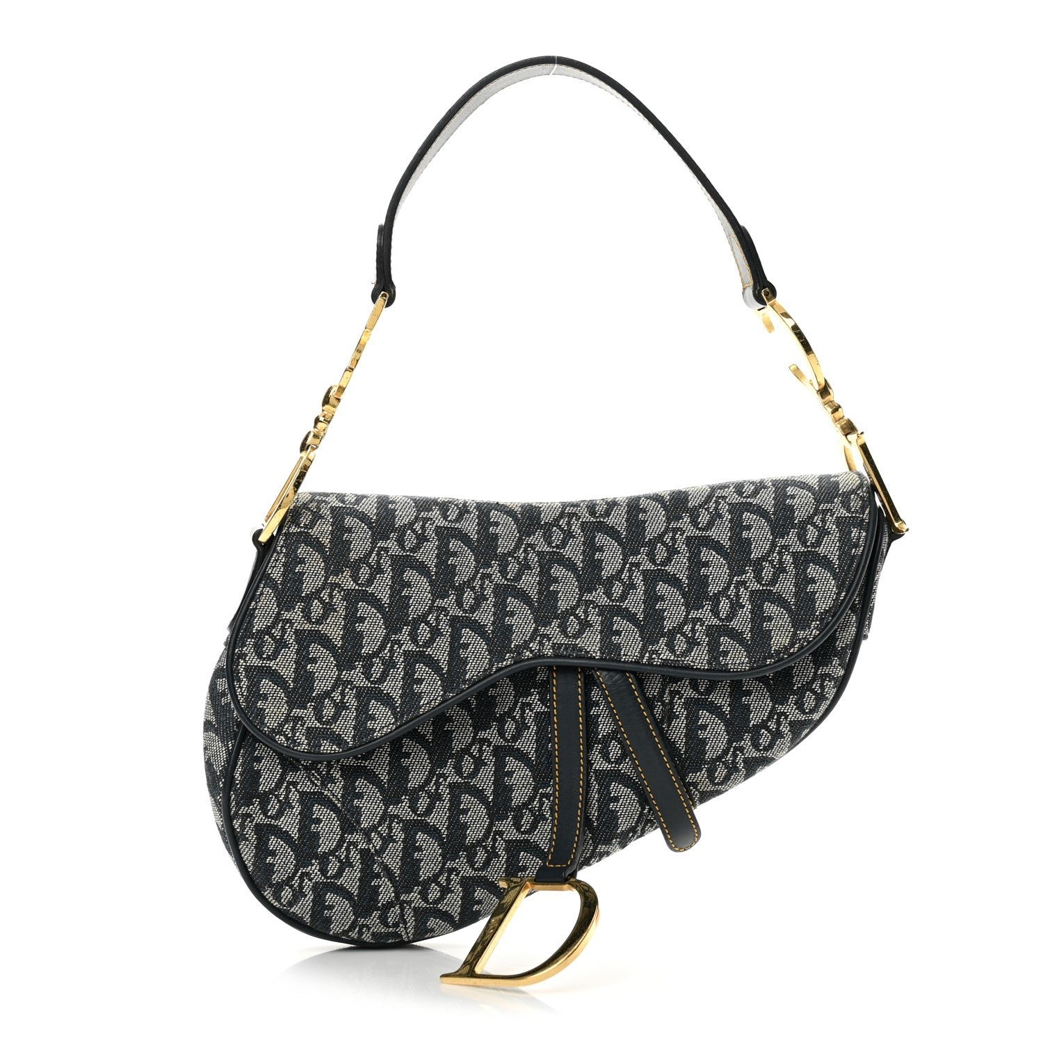 Christian Dior Monogram Saddle Bag Blue