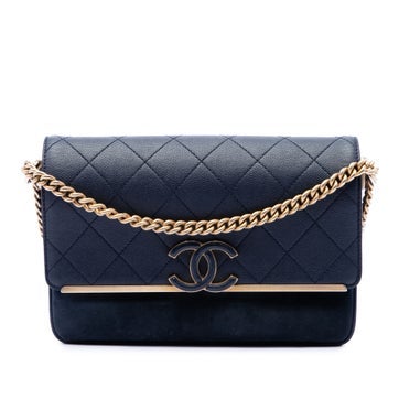 Calf Leather CC Stitched Caviar and Suede Lady Coco Flap