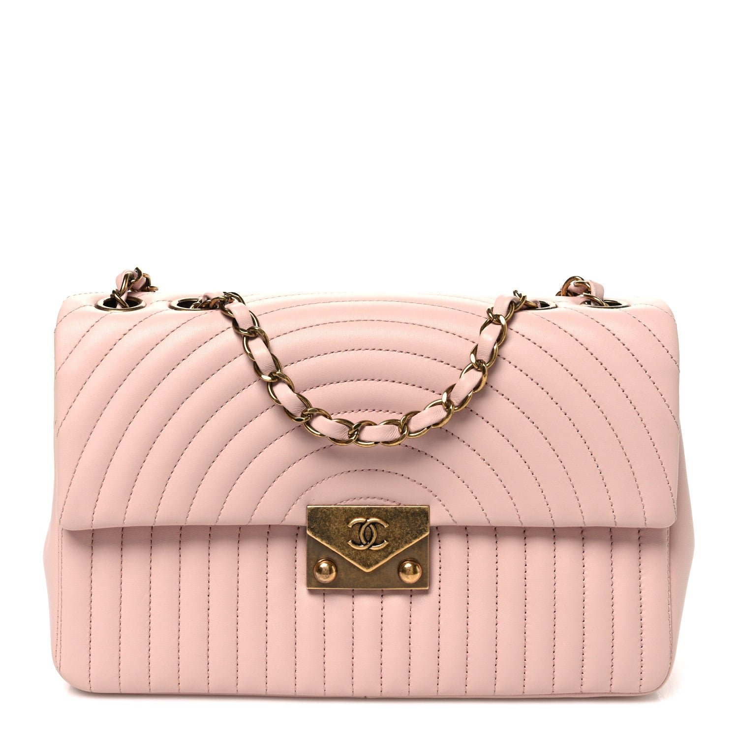 Chanel Lambskin Borse Romane Single Flap Light Pink