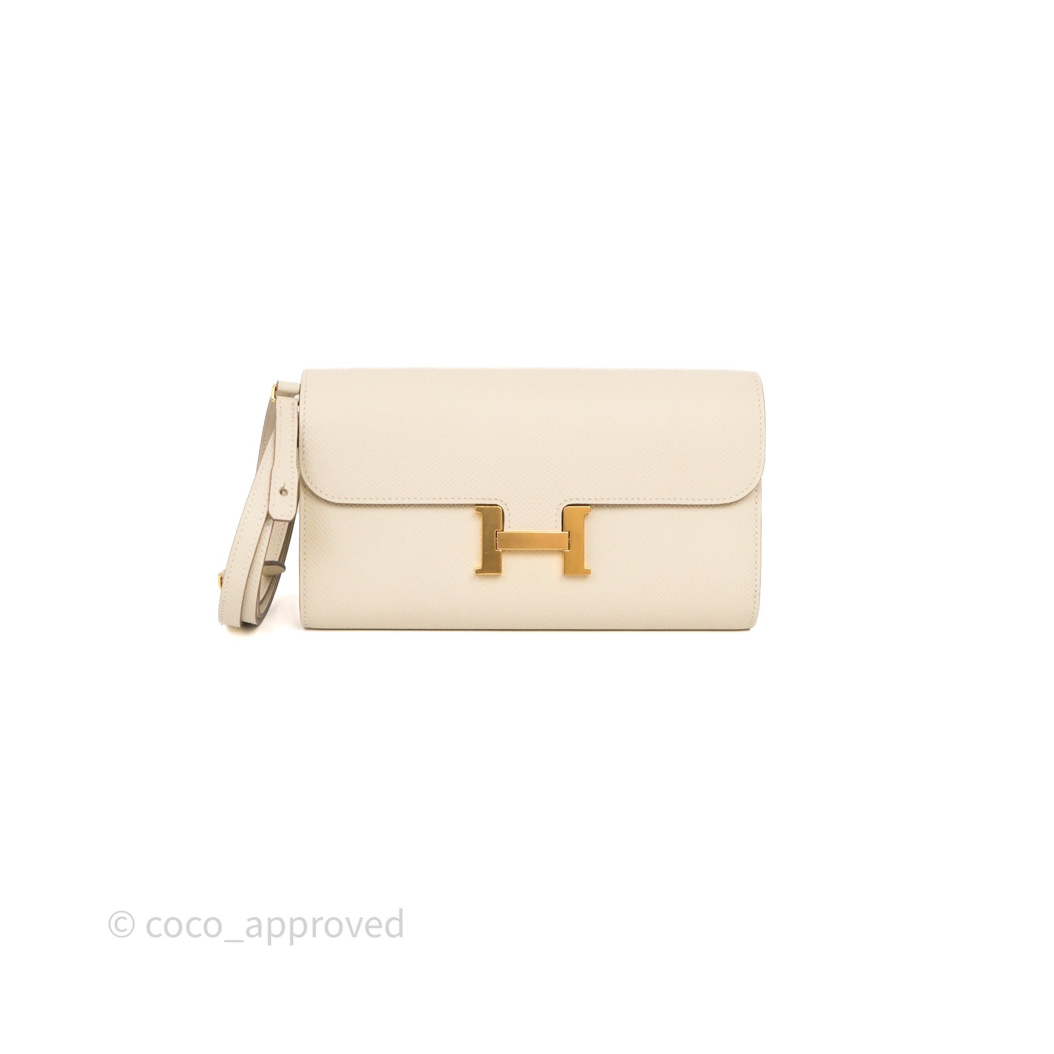 Hermès Constance Long To Go Wallet Craie 10 Epsom Gold Hardware