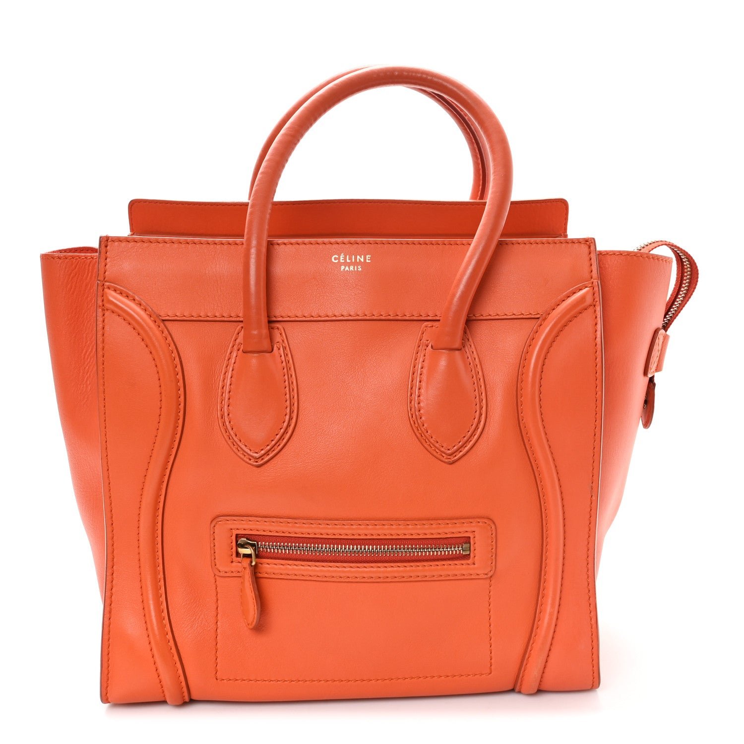 Celine Smooth Calfskin Mini Luggage Orange
