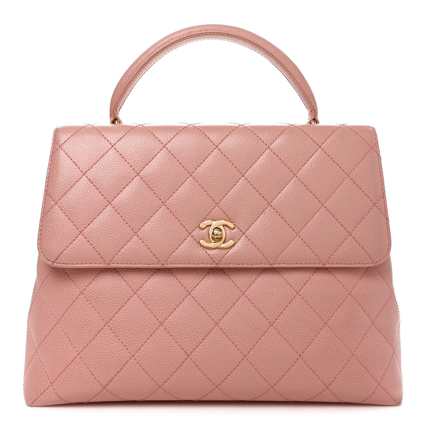 Chanel Caviar Quilted Jumbo Kelly Flap Pink