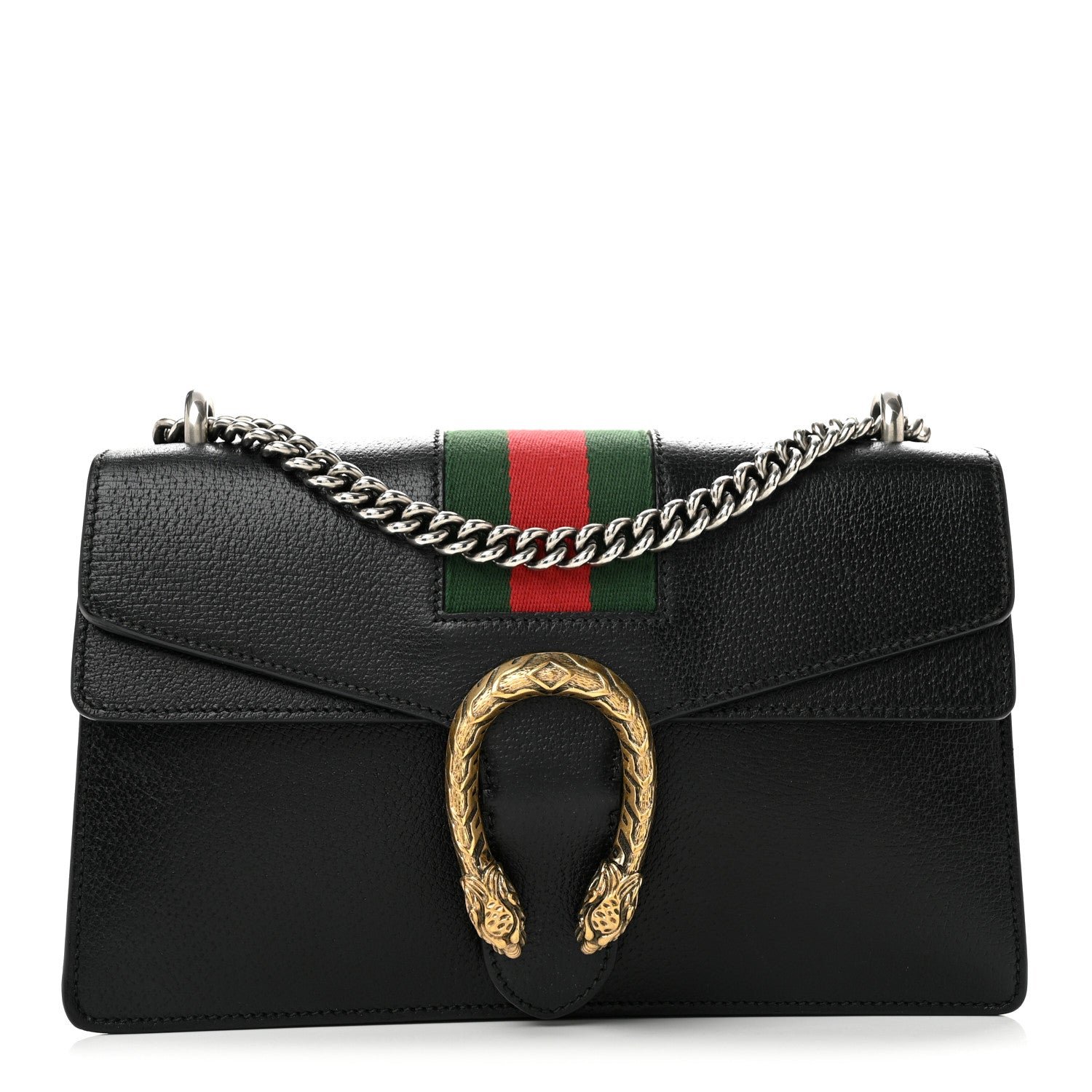 Gucci Calfskin Web Small Dionysus Shoulder Bag Black