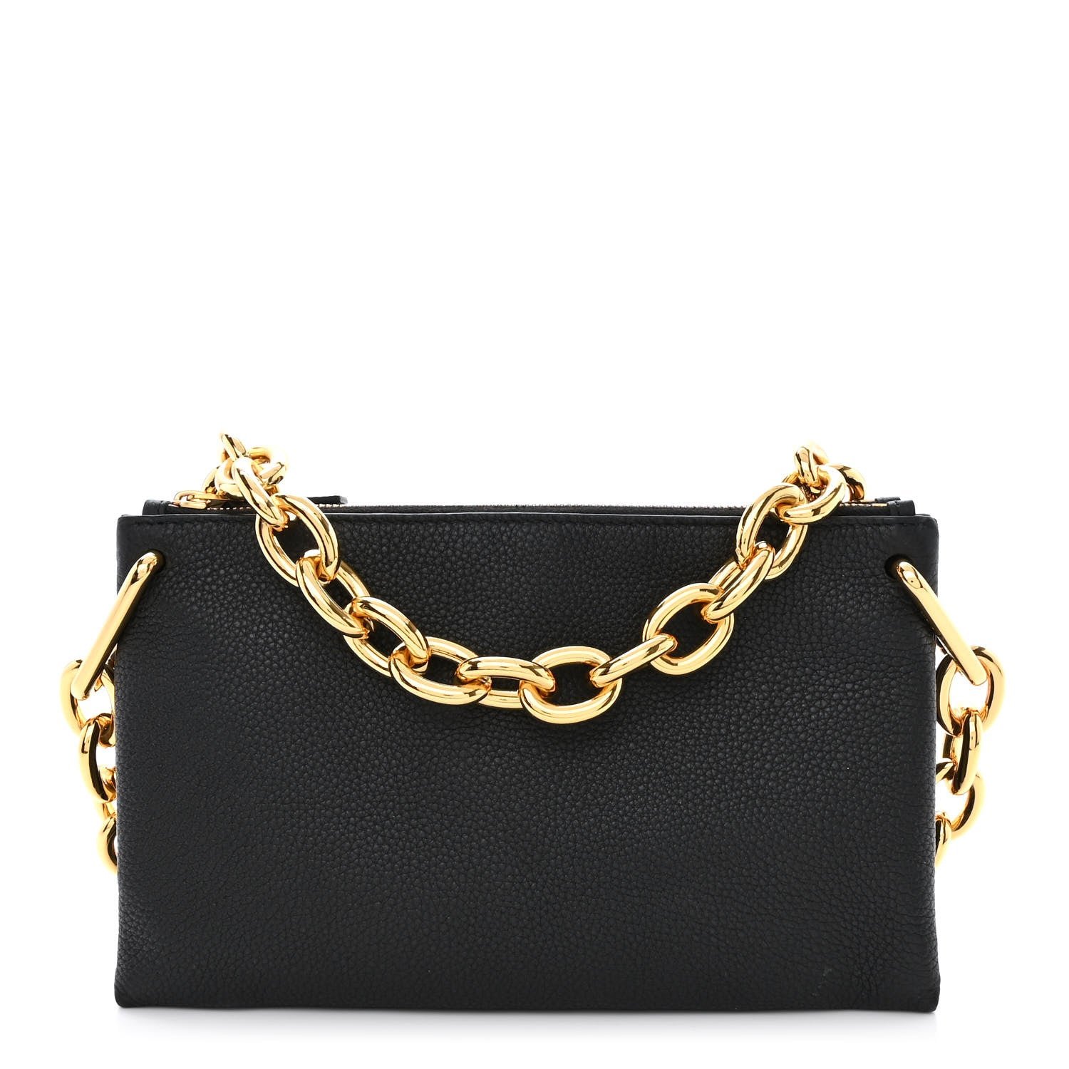 Bottega Veneta Grained Calfskin Saint Germain Chain Crossbody Pouch Black