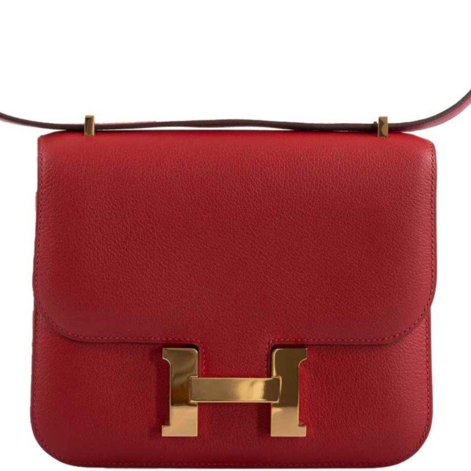 Hermes Hermès Constance Mini 18 Rouge Casaque Evercolor Gold Hardware
