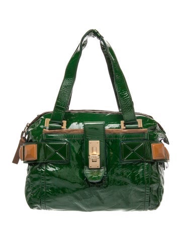 Patent Leather Top Handle Bag