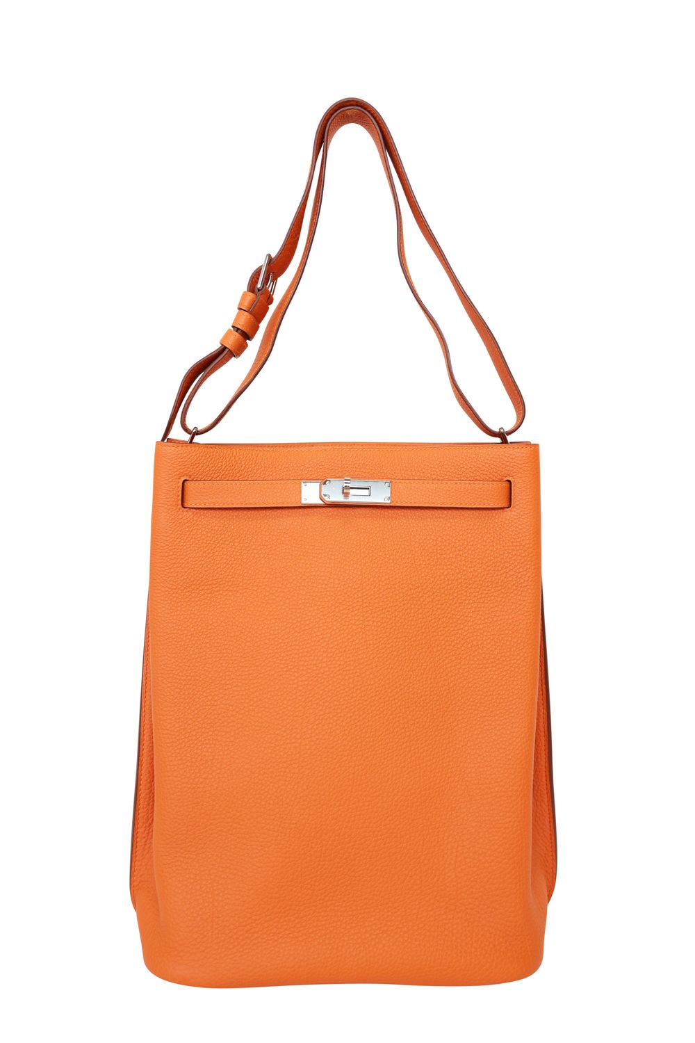 Hermes So Kelly 26 Shoulder Bag, Orange Togo Leather and Palladium Hardware, R in Square Stamp, Preowned in Box  WA001