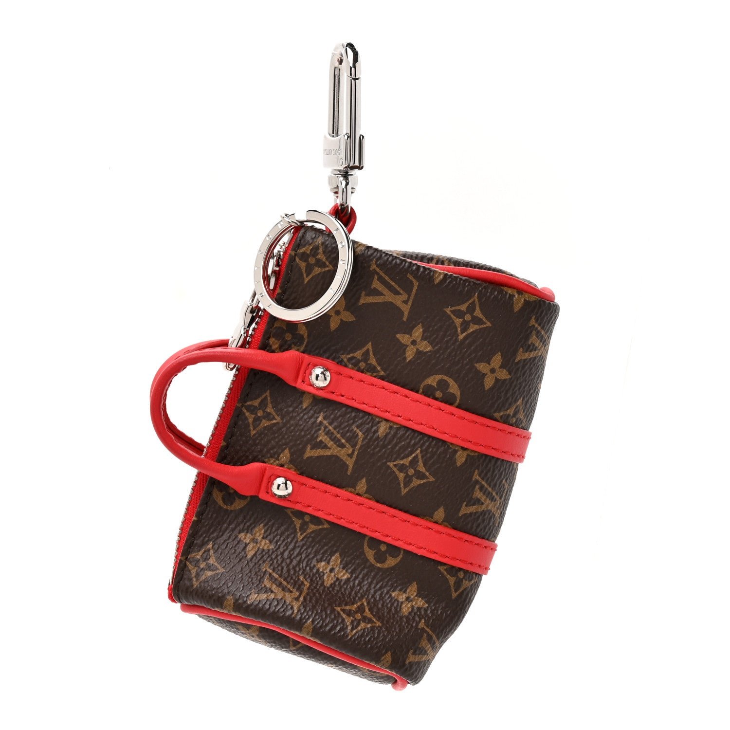Louis Vuitton Monogram LV Colormania Mini Keepall Pouch Bag Charm Red