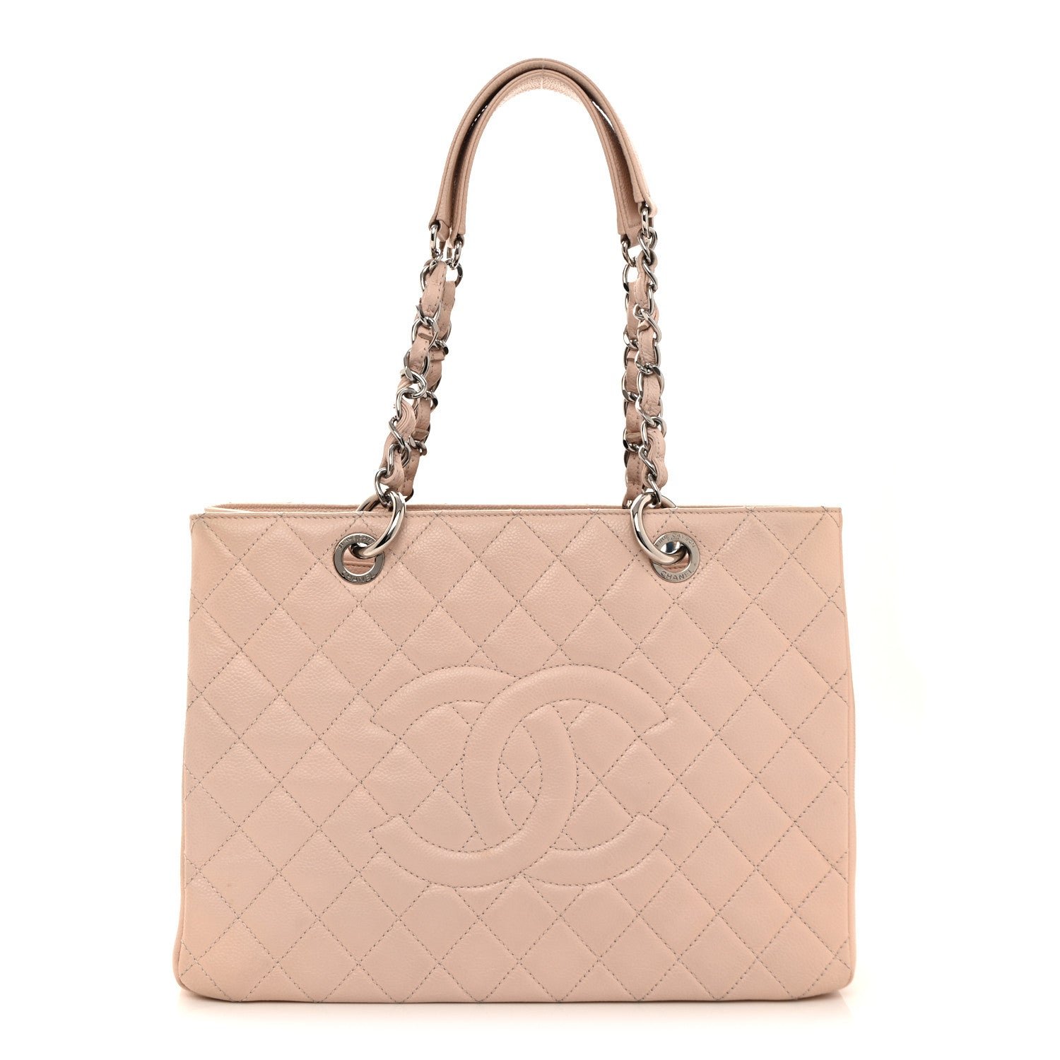 Chanel Caviar Quilted Grand Shopping Tote GST Light Pink