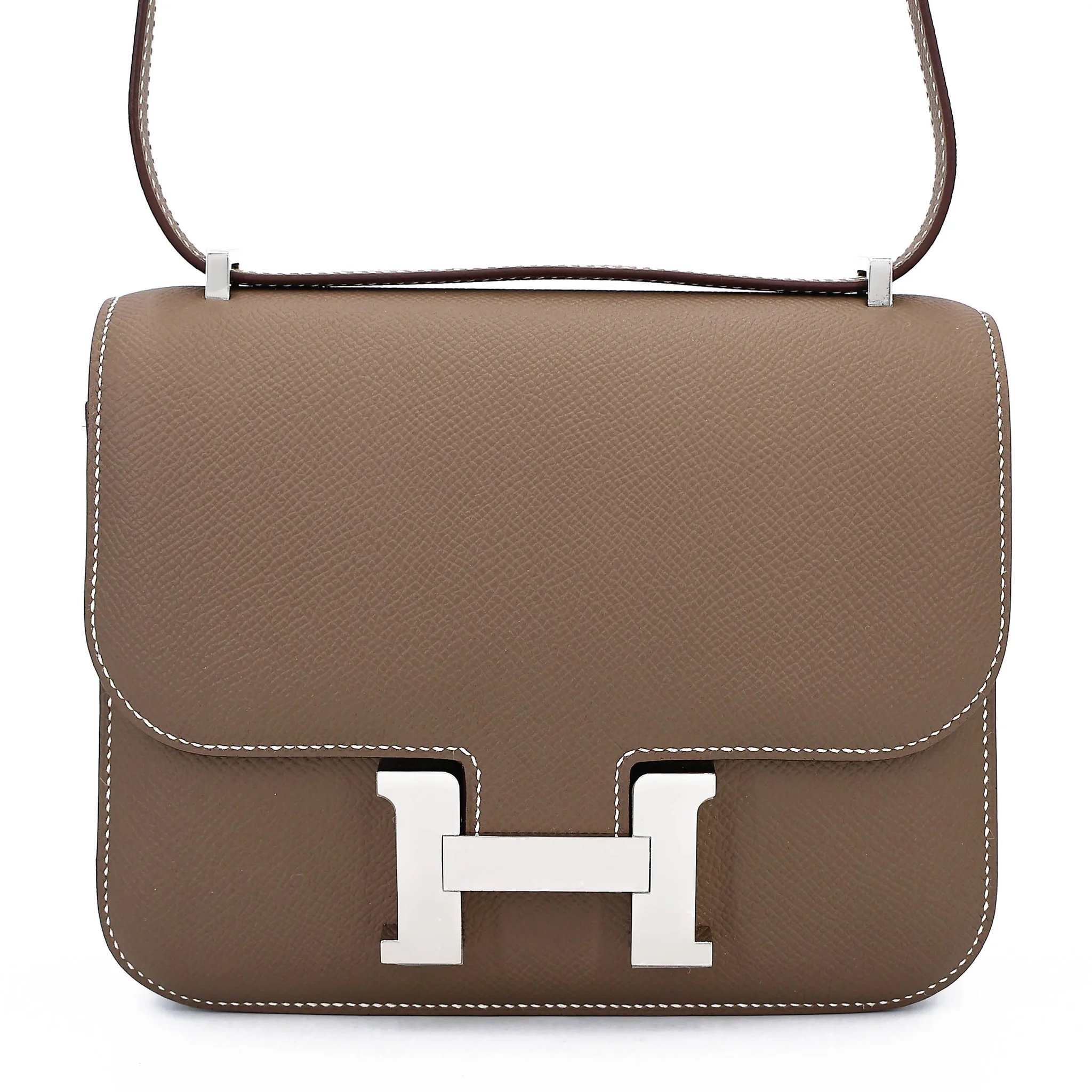 Brand New ( Rank N ) HERMÈS Constance Mini Etoupe (18) Epsom Palladium hardware G (2026)