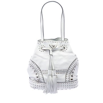 Soft Calf Leather Studded Bucket Bag