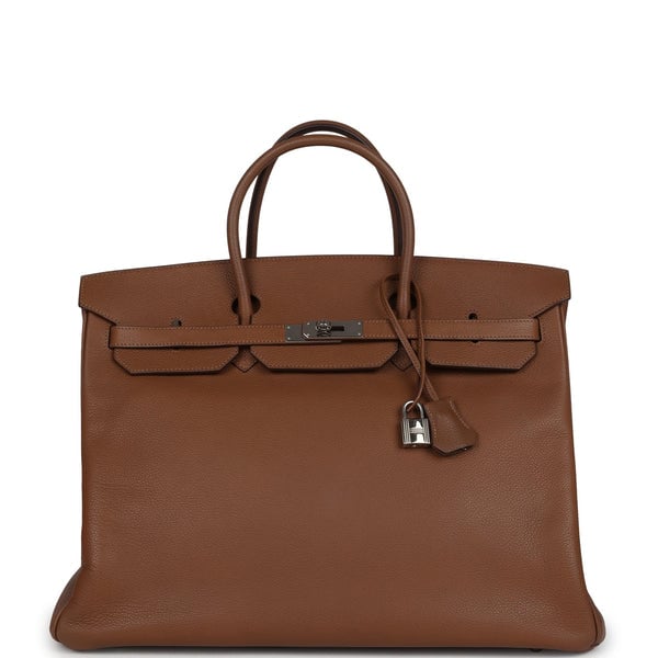 Hermes Pre-owned Hermes Birkin 40 Alezan Vache Trekking Palladium Hardware