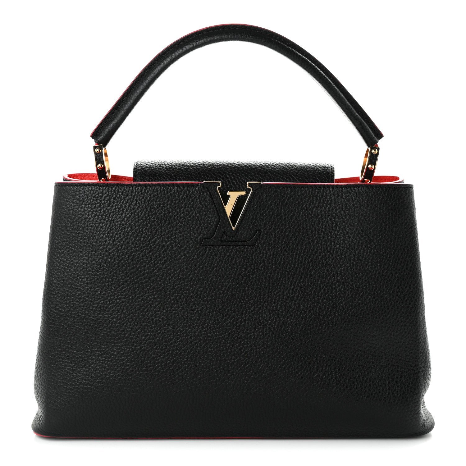 Louis Vuitton Taurillon Capucines MM Black Flamingo