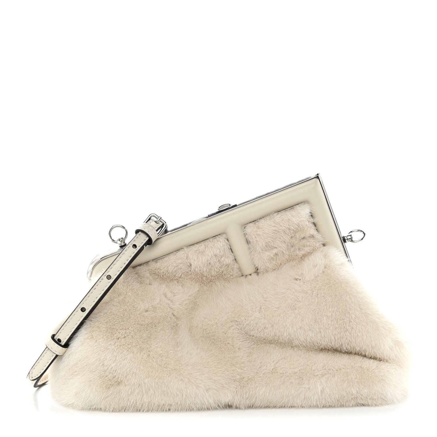 Fendi Mink Shiny Nappa Small Fendi First Latte Palladio