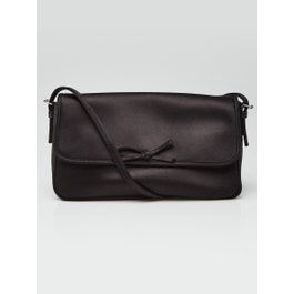 Balenciaga Black Satin Leopalda Pochette Bag