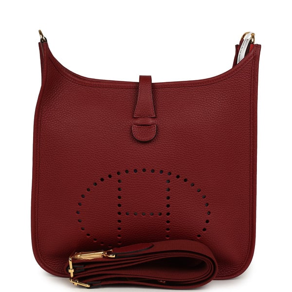 Hermes Hermes Evelyne III PM Rouge H Clemence Gold Hardware