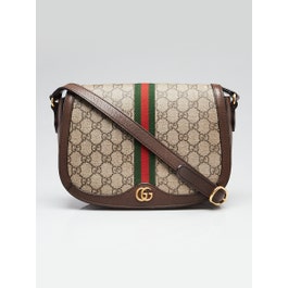Gucci Beige Supreme GG Coated Canvas Ophidia Small Crossbody Bag