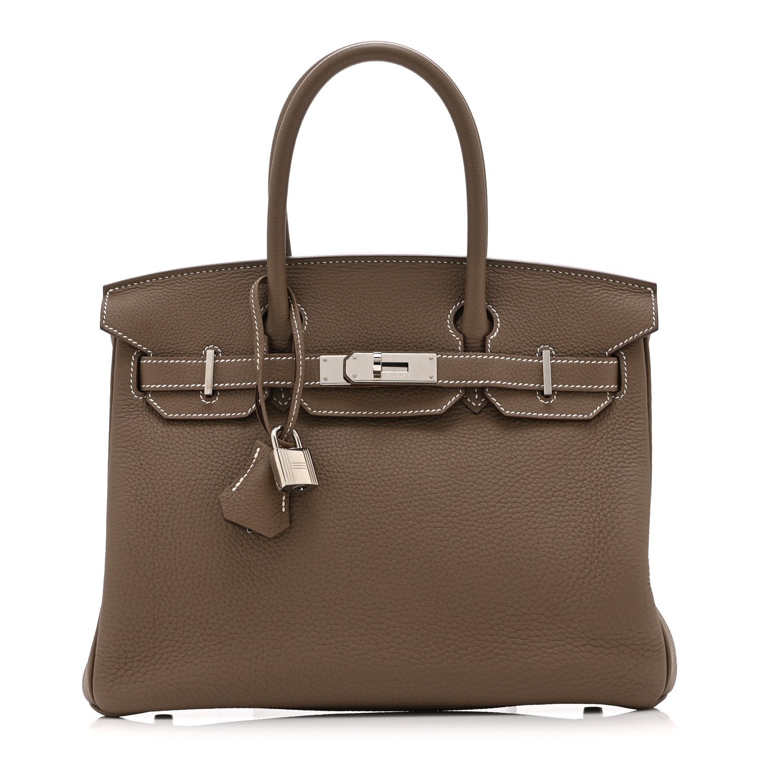 Hermes Taurillon Clemence Birkin 30 Etoupe