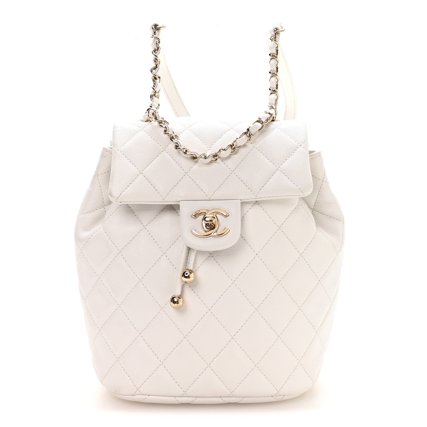 Chanel Caviar Quilted Mini Urban Spirit Backpack White