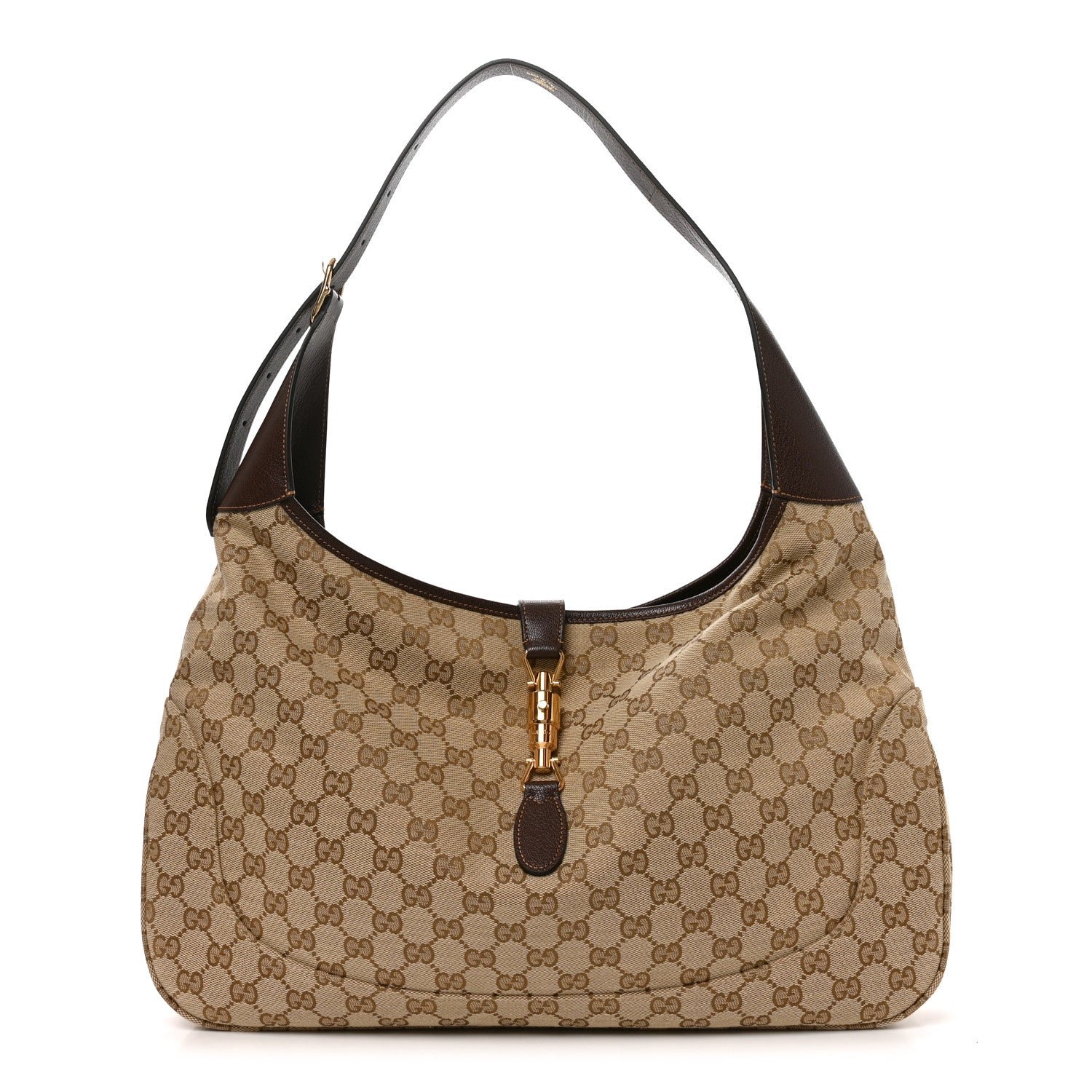 Gucci Calfskin Large Jackie 1961 Shoulder Bag Sand And Brown