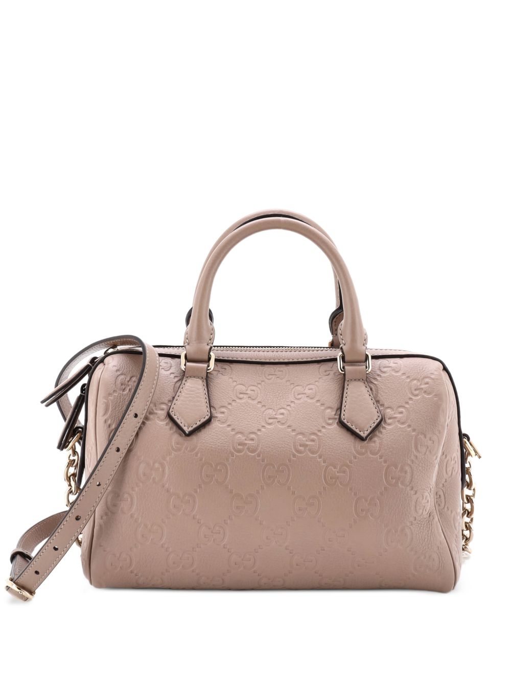 Emblem Boston Bag GG Embossed Leather Medium crossbody bag