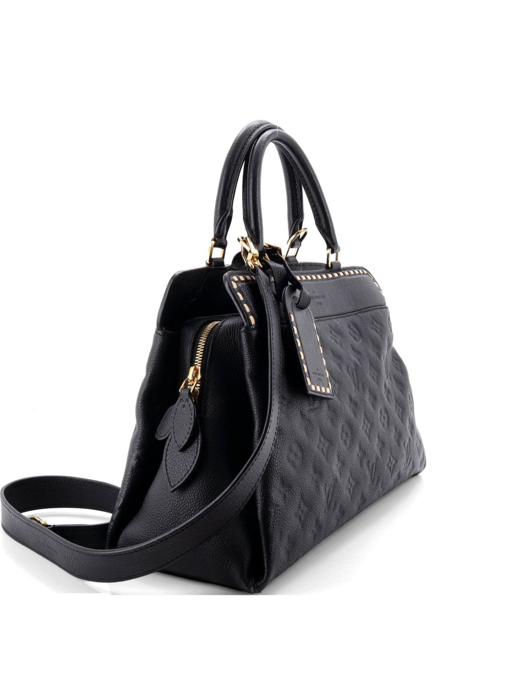 Vosges Handbag Whipstitch Monogram Empreinte Leather MM satchel