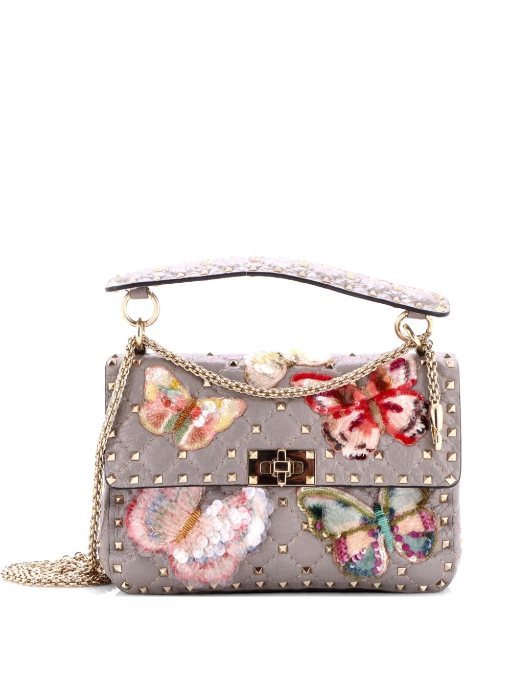 Rockstud Spike Flap Bag Sequin Embellished Quilted Leather Medium shoulder bag