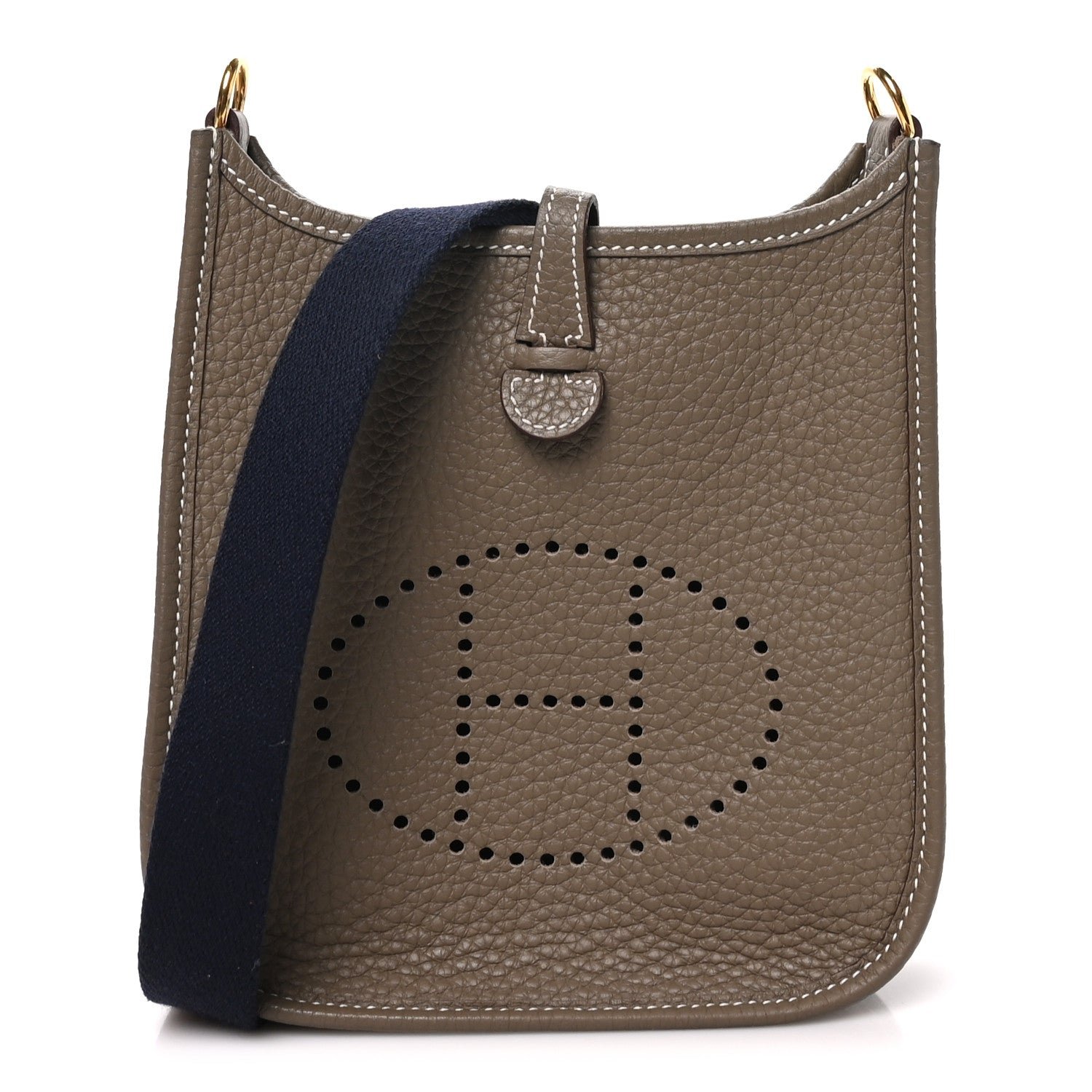 Hermes Taurillon Clemence Amazone Evelyne TPM Etoupe Bleu Indigo