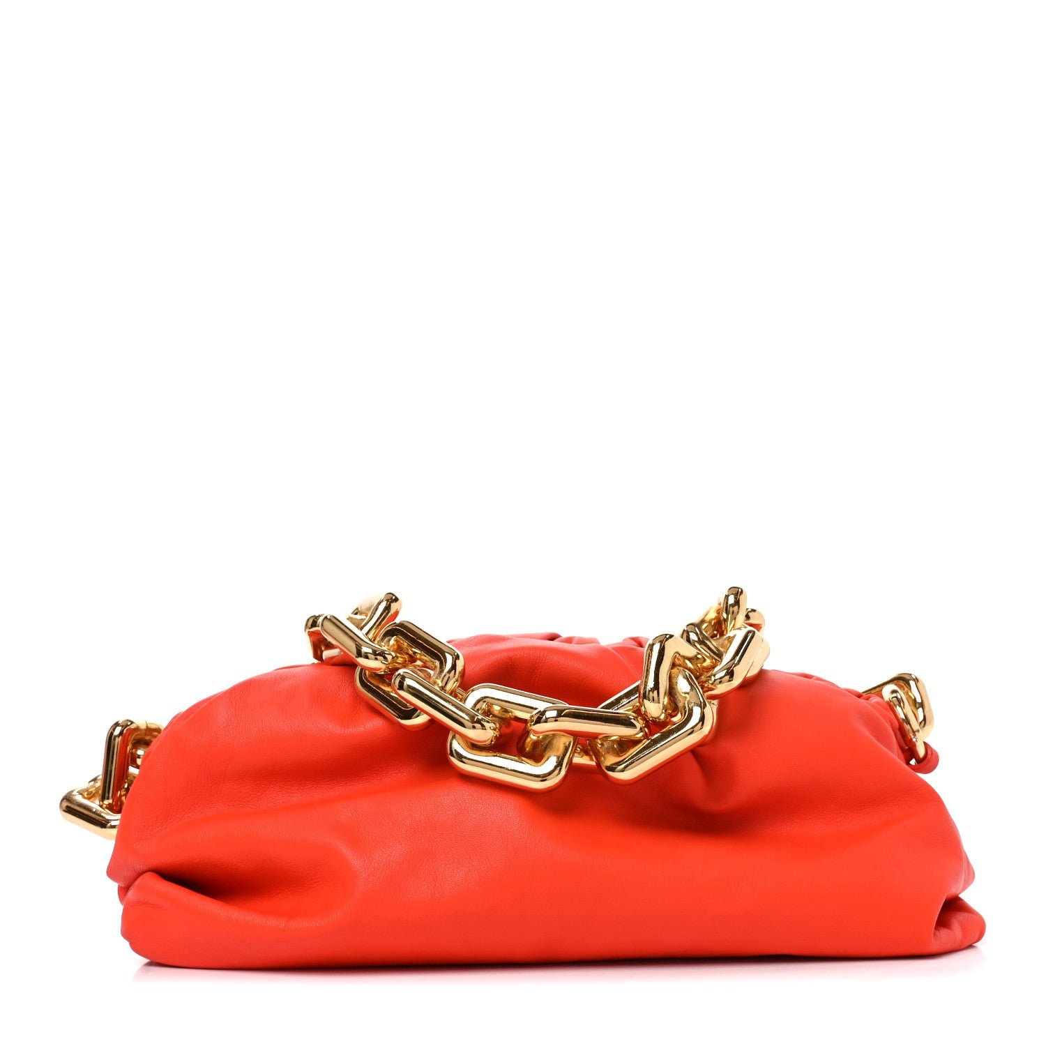 Bottega Veneta Calfskin The Pouch Chain Orange