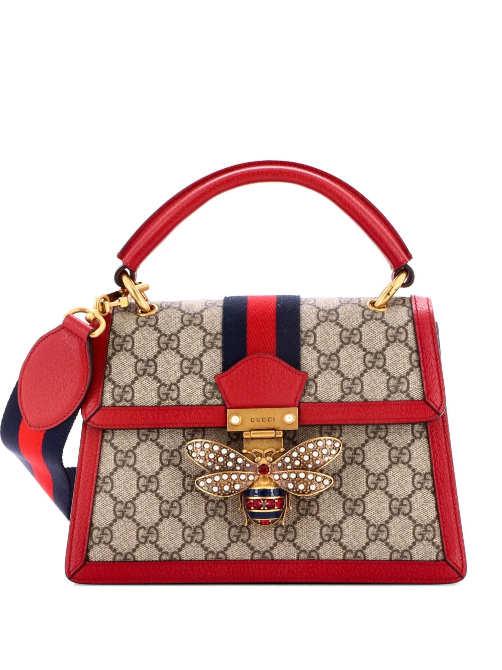 Queen Margaret Top Handle Bag GG Coated Canvas with Leather Small satchel