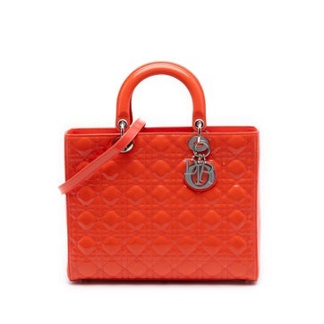 Patent Leather Large Patent Cannage Lady Dior