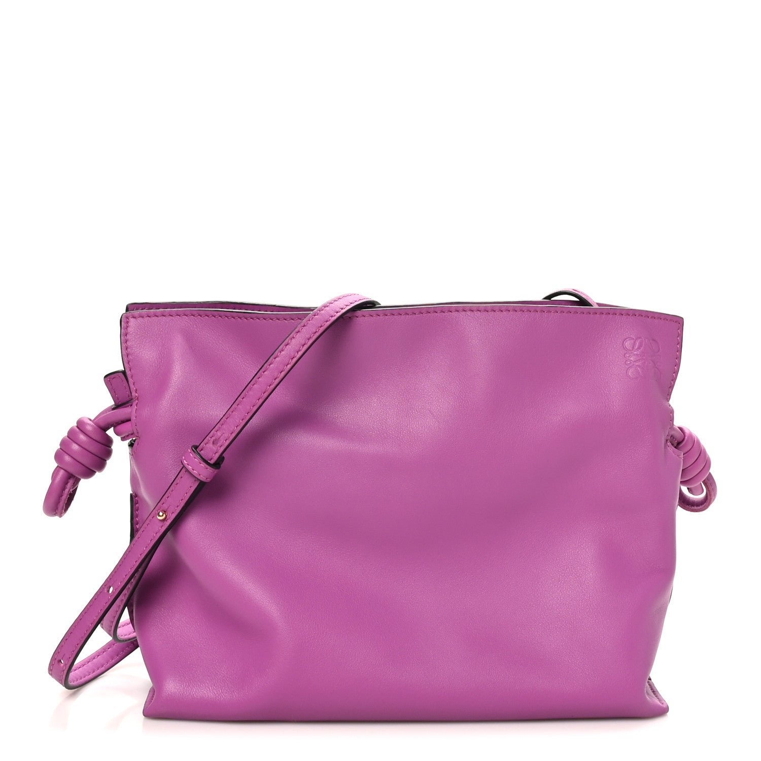 Loewe Calfskin Mini Flamenco Knot Clutch Purple