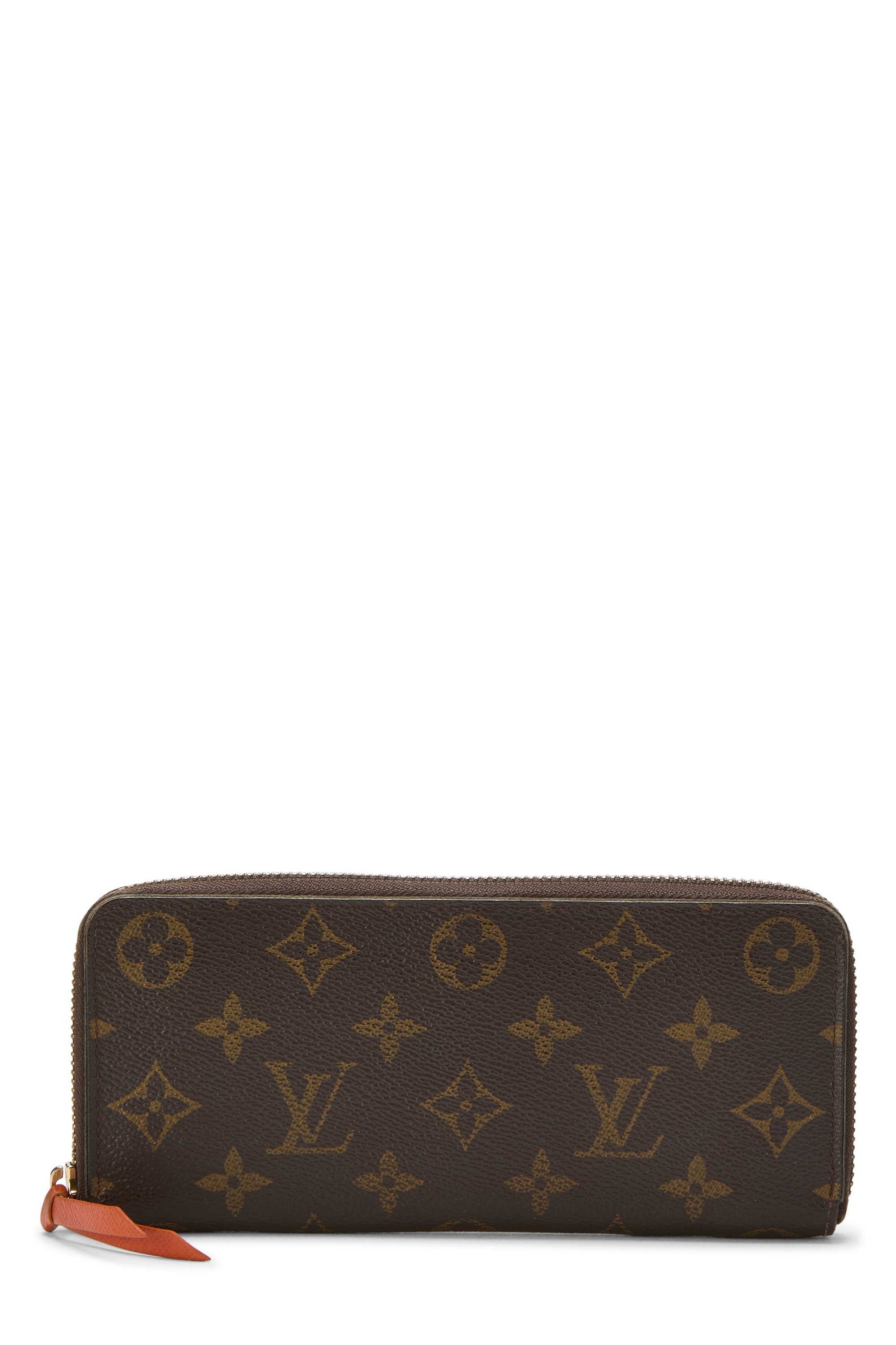 Orange Monogram Canvas Clemence Wallet