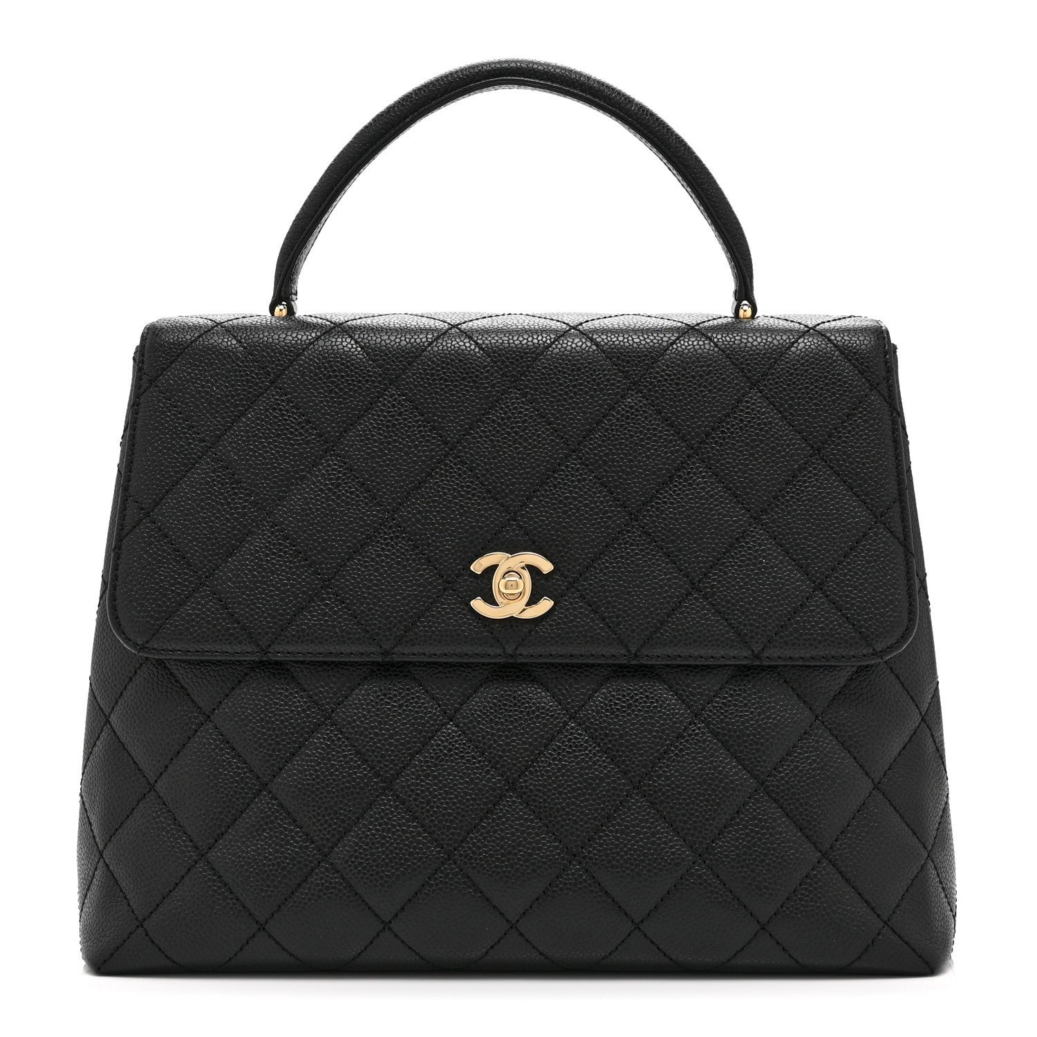 Chanel Caviar Quilted Jumbo Kelly Flap Black