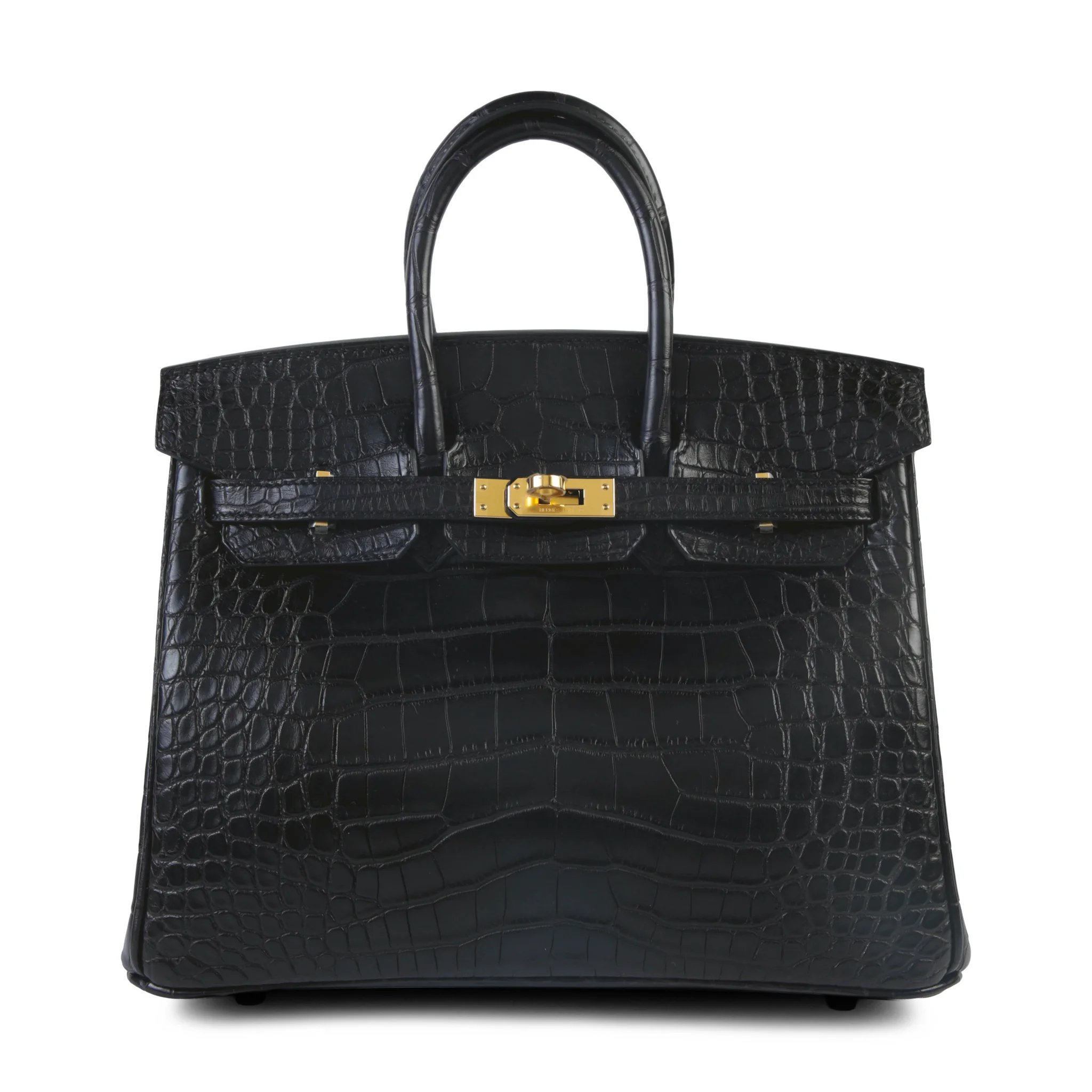 Brand New ( Rank N ) HERMÈS Birkin 25 Noir (89) Matte Alligator Gold hardware K (2025)
