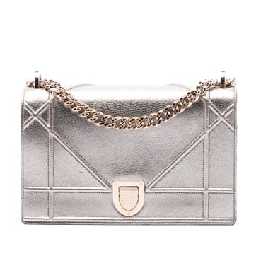 Calf Leather Medium Metallic Calfskin Diorama Flap