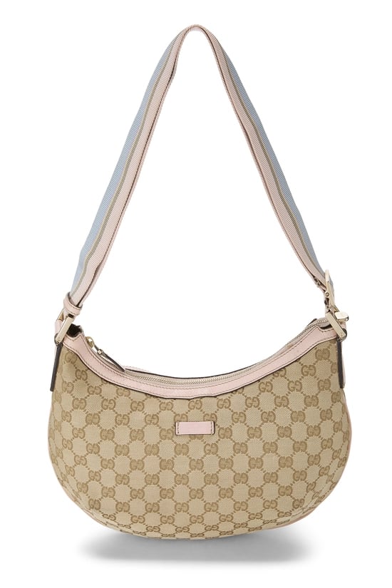Pink Original GG Canvas Web Round Messenger Large
