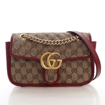 Canvas GG Canvas Marmont Flap Bag Small