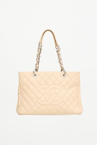 Quilted Leather Grand Shopping Tote Bag