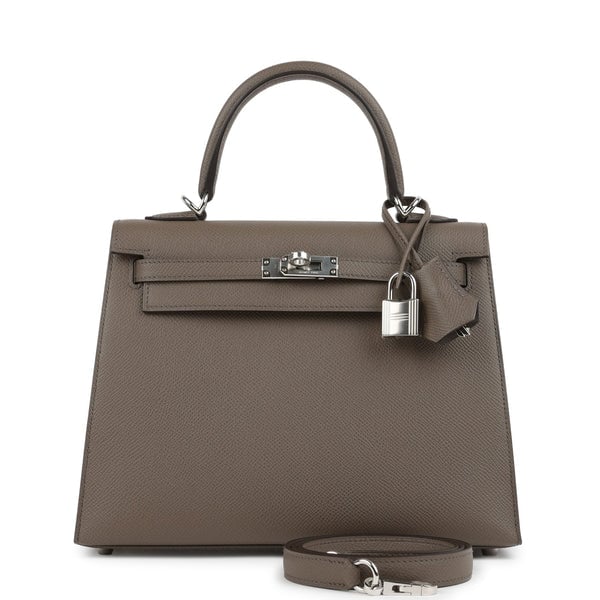 Hermes Hermes Kelly Sellier 25 Etain Epsom Palladium Hardware