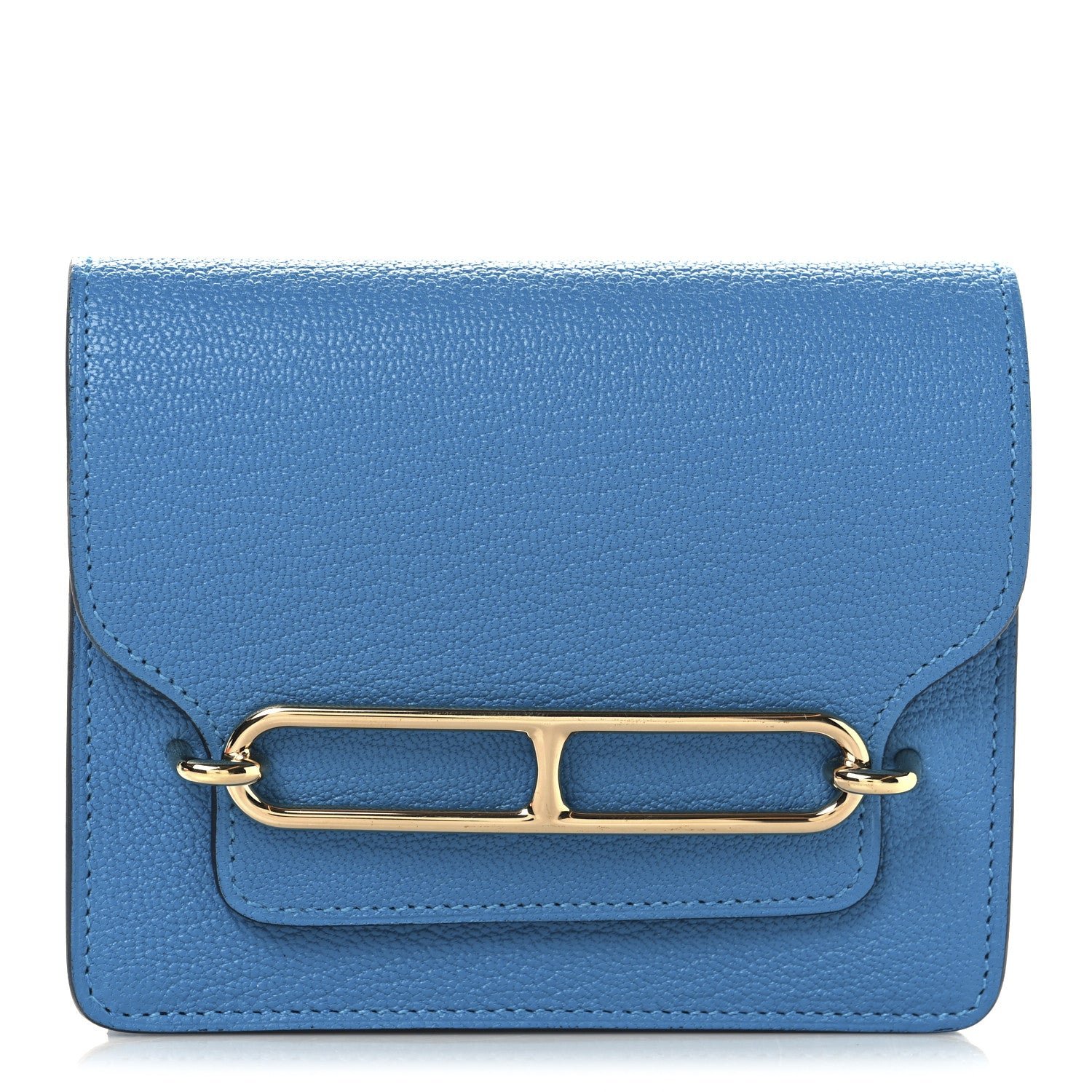 Hermes Evercolor Roulis Slim Wallet Bleu Frida
