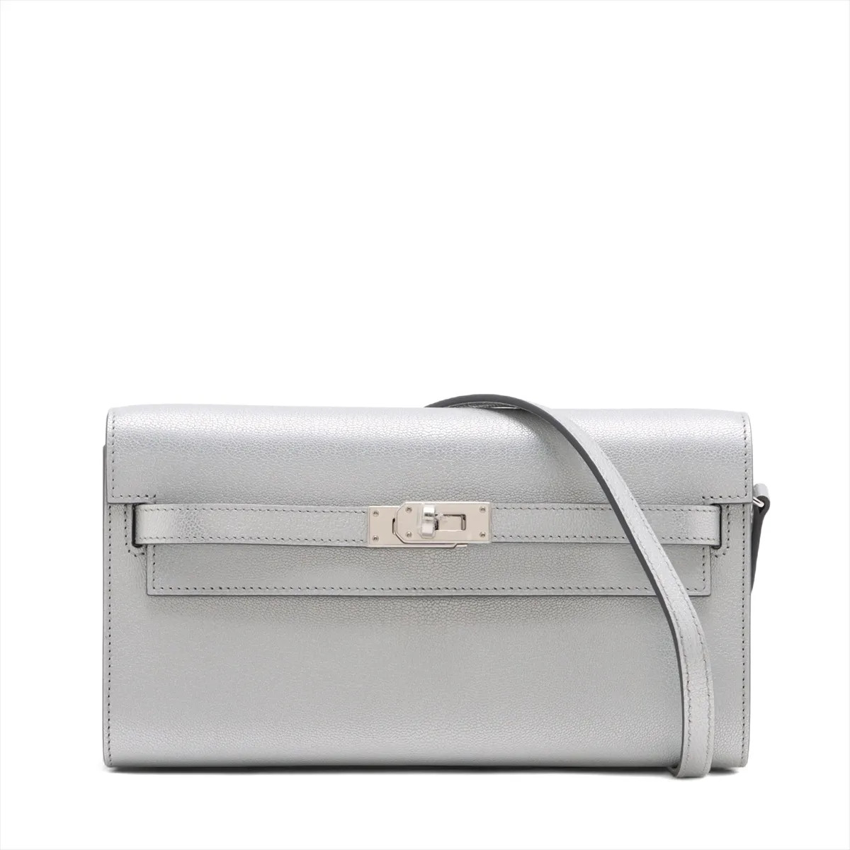 Hermès Kelly Wallet Togo Chèvre Shamukira Argent Silver Metal Fittings