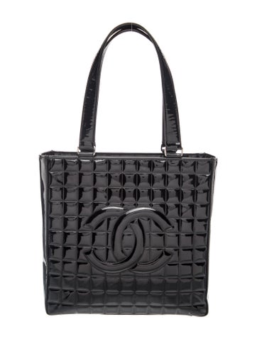Chanel Patent Chocolate Bar Tote